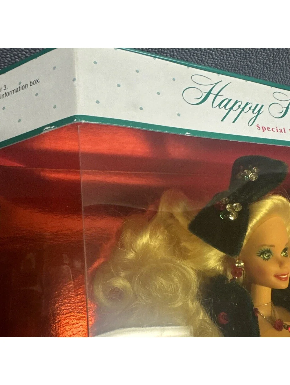 Vtg Holiday Barbie Special Edition Doll Mattel 1991 #1871 Not Mint Green Velvet